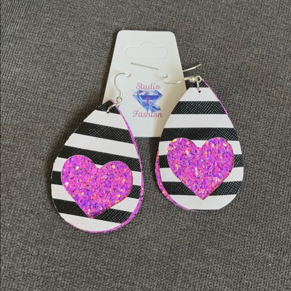 Purple Glitter Earrings
